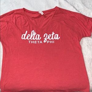 Red Delta Zeta short sleeve tee